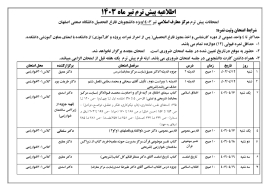 اطلاعيه پيش ترم تيرماه 1403